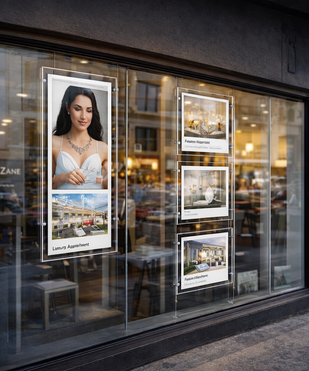 Estate agent and property window display applications