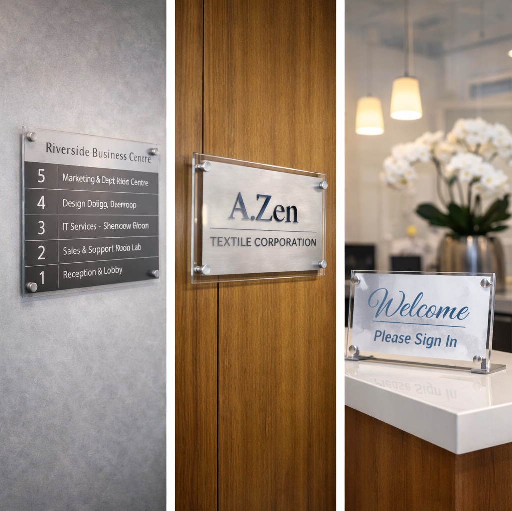 Corporate office and reception signage applications