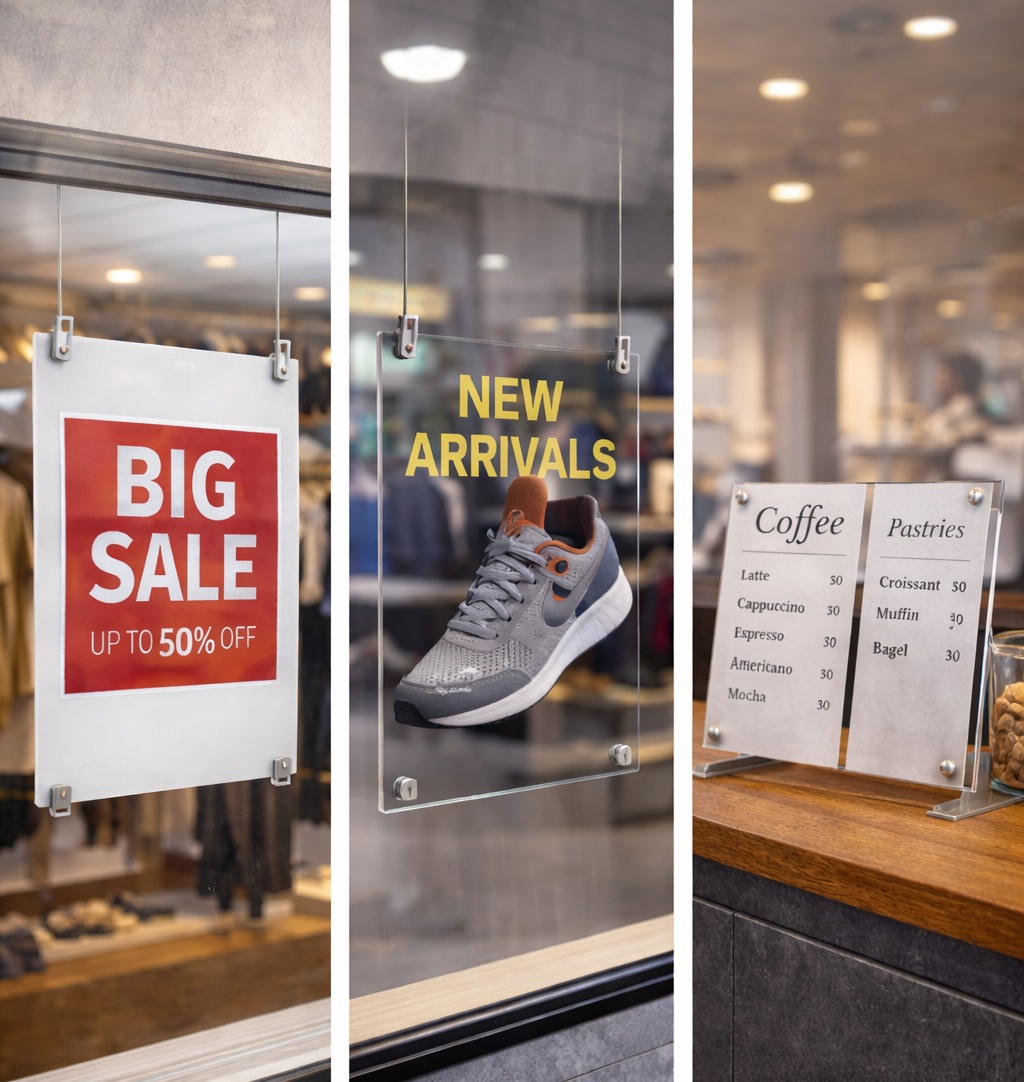 Retail and shopfront display applications